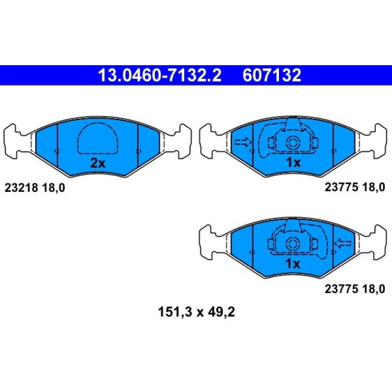 ATE Bremsbeläge 13.0460-7132.2 ATE Bremsbeläge 13.0460-7132.2