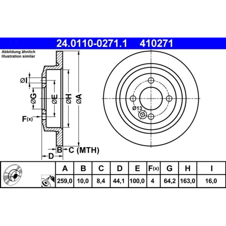 Bremsscheibe Mini T. Cooper/One 24.0110-0271.1 Bremsscheibe Mini T. Cooper/One 24.0110-0271.1