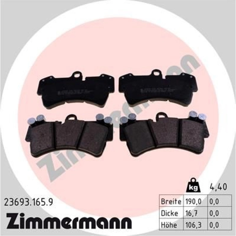 ZIMMERMANN Bremsbeläge 23693.165.9 ZIMMERMANN Bremsbeläge 23693.165.9