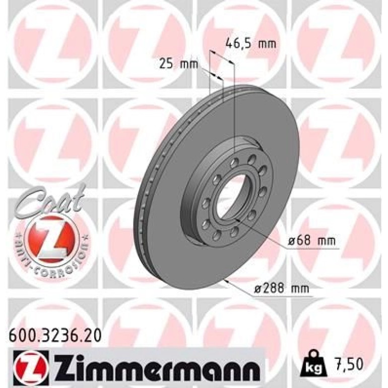 ZIMMERMANN Bremsscheibe 600.3236.20 ZIMMERMANN Bremsscheibe 600.3236.20