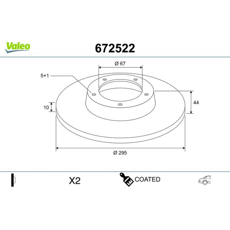 VALEO Bremsscheibe 672522 VALEO Bremsscheibe 672522