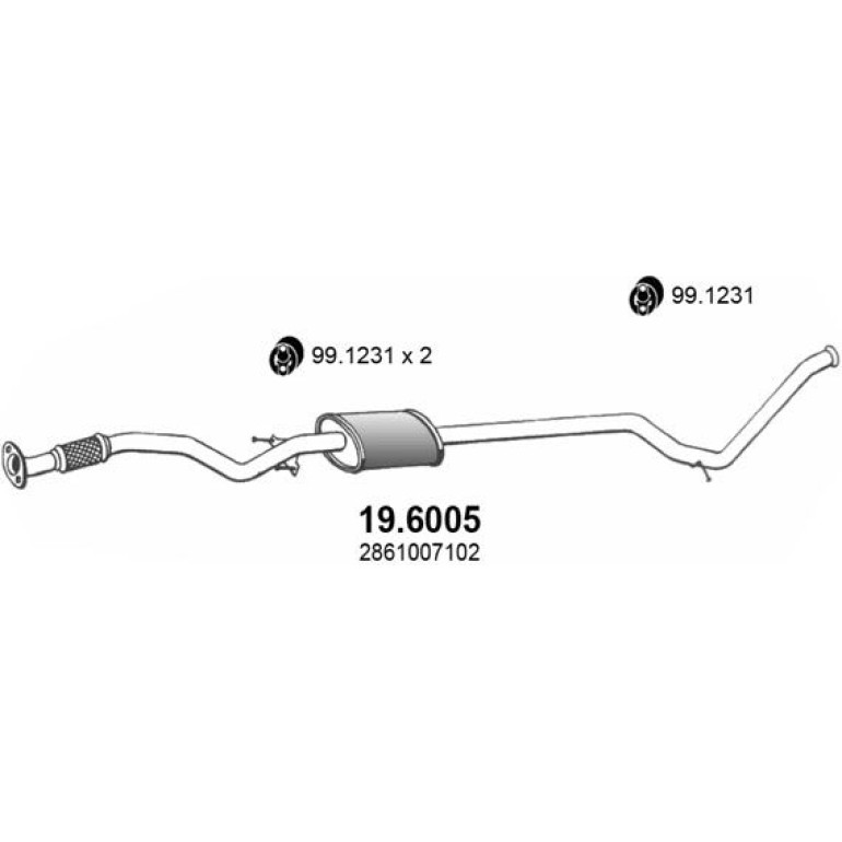 Mittelschalldämpfer 19.6005