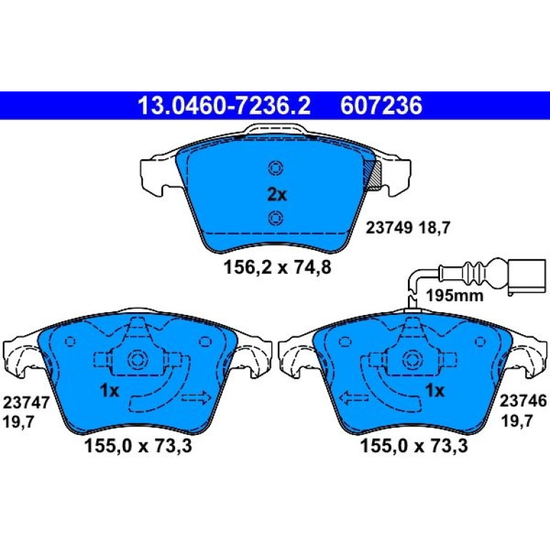 Bremsbelagsatz Vw P. T5 03-16 13.0460-7236.2 Bremsbelagsatz Vw P. T5 03-16 13.0460-7236.2