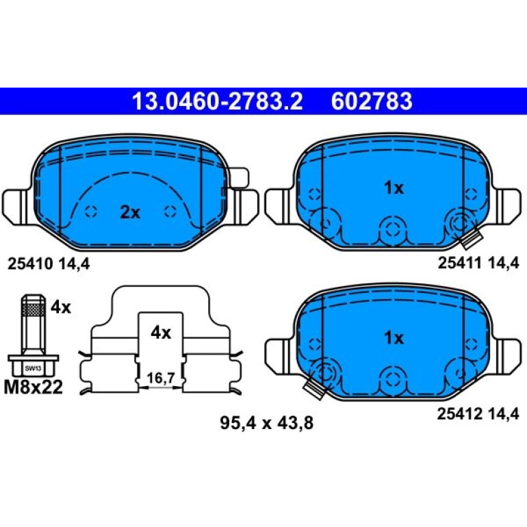 Bremsbelagsatz Fiat T. Panda 0.9/1.3D 4X4 12 13.0460-2783.2 Bremsbelagsatz Fiat T. Panda 0.9/1.3D 4X4 12 13.0460-2783.2