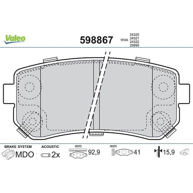 VALEO Bremsbeläge 598867 VALEO Bremsbeläge 598867