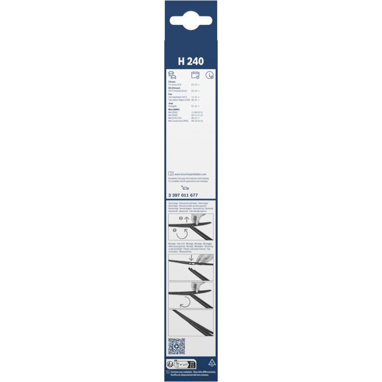 Bosch Heckscheibenwischer H240 3397011677 Bosch Heckscheibenwischer H240 3397011677