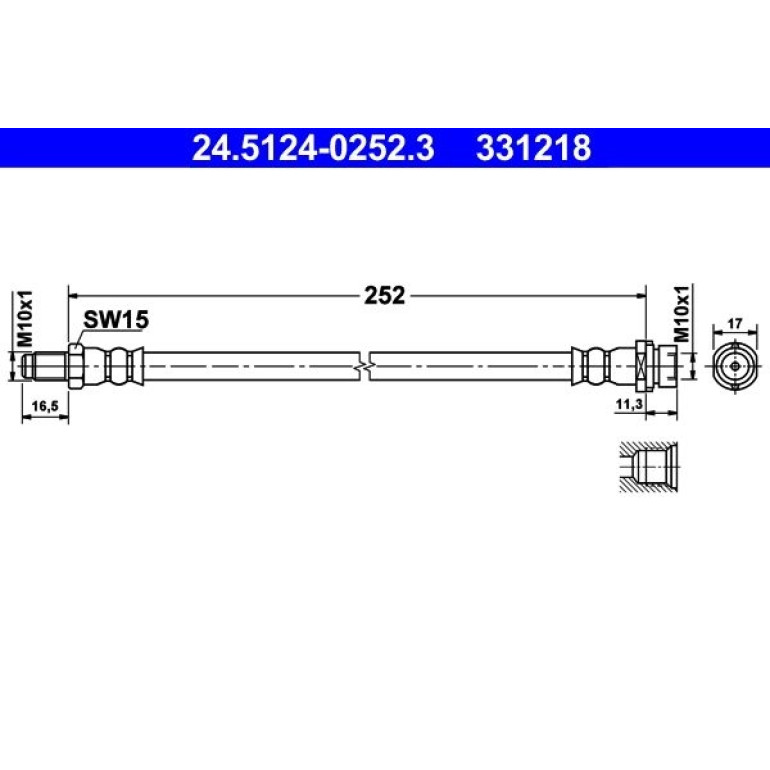 ATE Bremsschlauch 24.5124-0252.3 ATE Bremsschlauch 24.5124-0252.3