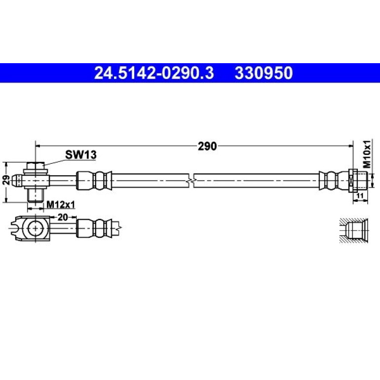 ATE Bremsschlauch 24.5142-0290.3 ATE Bremsschlauch 24.5142-0290.3