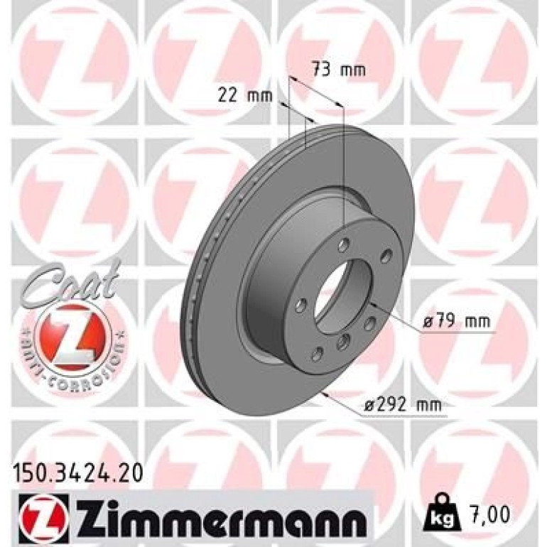 ZIMMERMANN Bremsscheibe 150.3424.20 ZIMMERMANN Bremsscheibe 150.3424.20