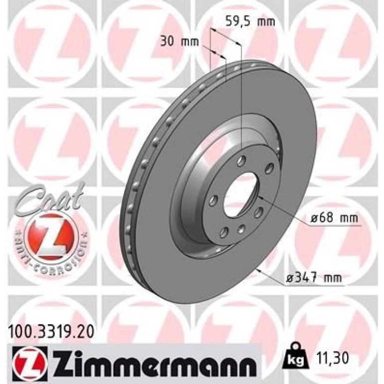 ZIMMERMANN Bremsscheibe 100.3319.20 ZIMMERMANN Bremsscheibe 100.3319.20