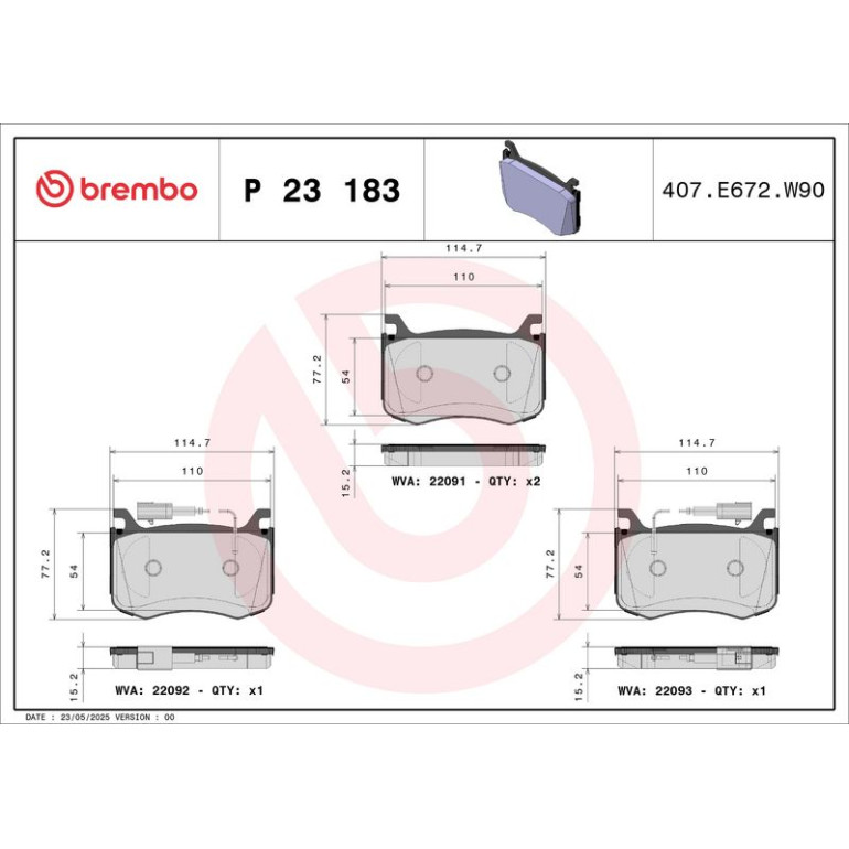 BREMBO Bremsklötze VA P 23 183 BREMBO Bremsklötze VA P 23 183