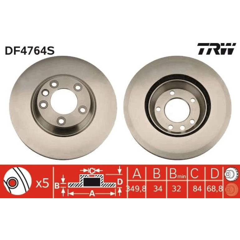 Bremsscheibe Porsche P. Cayenne/Touareg 18 Le DF4764S Bremsscheibe Porsche P. Cayenne/Touareg 18 Le DF4764S