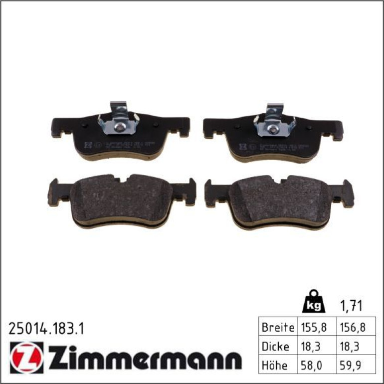 ZIMMERMANN Bremsbeläge 25014.183.1 ZIMMERMANN Bremsbeläge 25014.183.1