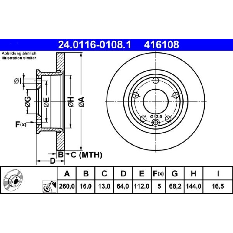 Bremsscheibe Vw P. T4 90-96 24.0116-0108.1 Bremsscheibe Vw P. T4 90-96 24.0116-0108.1