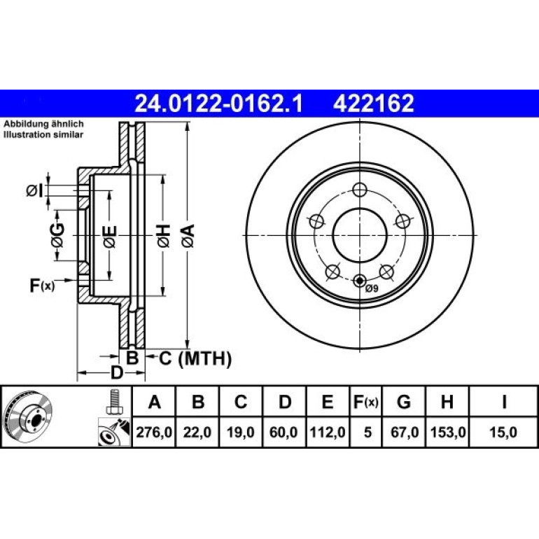 Bremsscheibe Db P. Vito 96-03 24.0122-0162.1 Bremsscheibe Db P. Vito 96-03 24.0122-0162.1