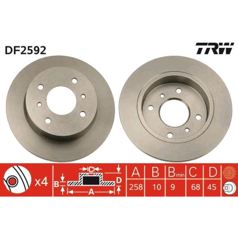 Bremsscheibe Nissan T. Primera DF2592 Bremsscheibe Nissan T. Primera DF2592