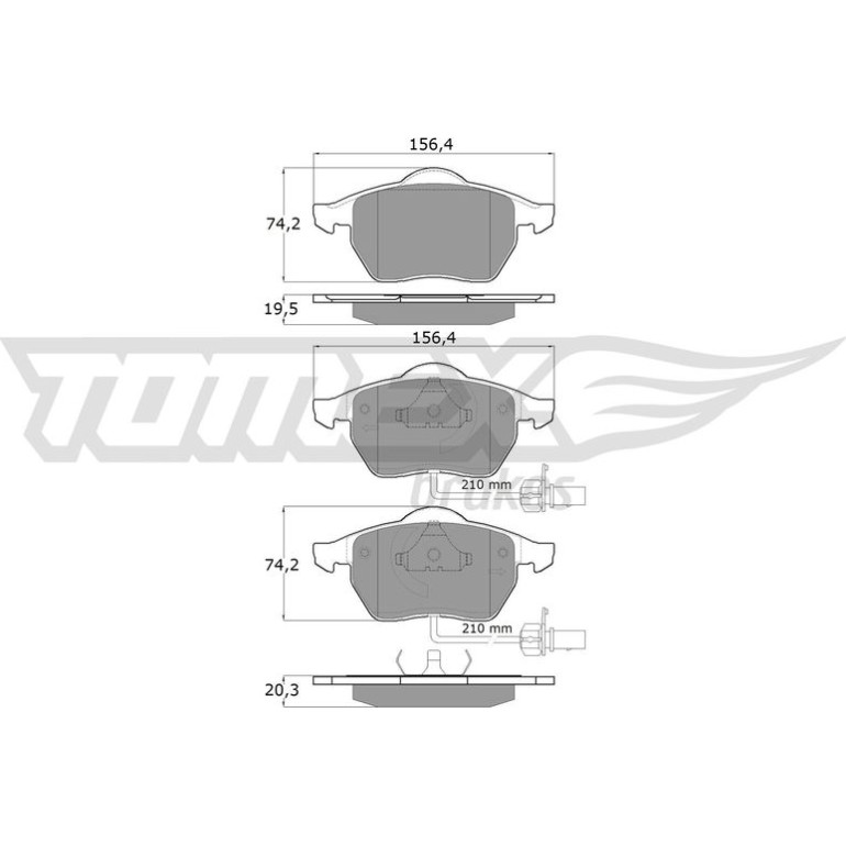 TOMEX brakes Bremsbelagsatz, Scheibenbremse TX 12-13 TOMEX brakes Bremsbelagsatz, Scheibenbremse TX 12-13