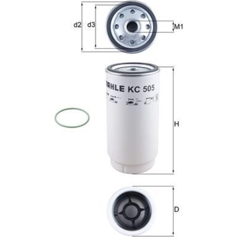 MAHLE Kraftstofffilter KC 505D MAHLE Kraftstofffilter KC 505D