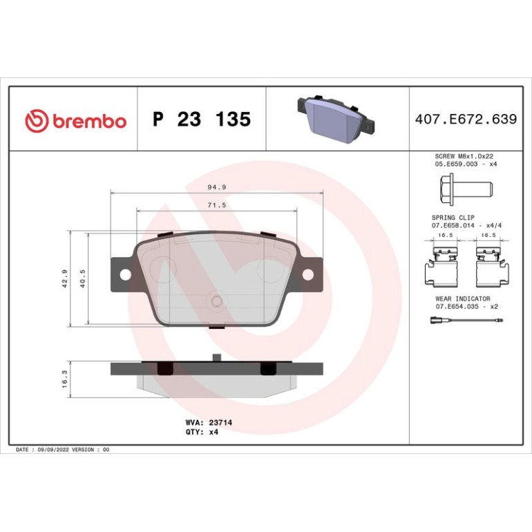 BREMBO Bremsklötze HA P 23 135 BREMBO Bremsklötze HA P 23 135