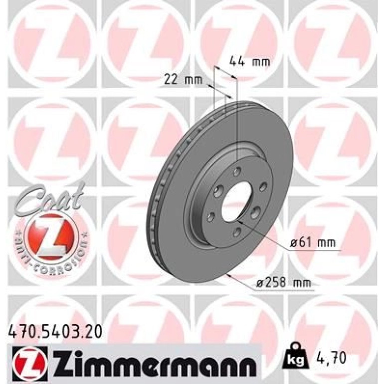 ZIMMERMANN Bremsscheibe 470.5403.20 ZIMMERMANN Bremsscheibe 470.5403.20