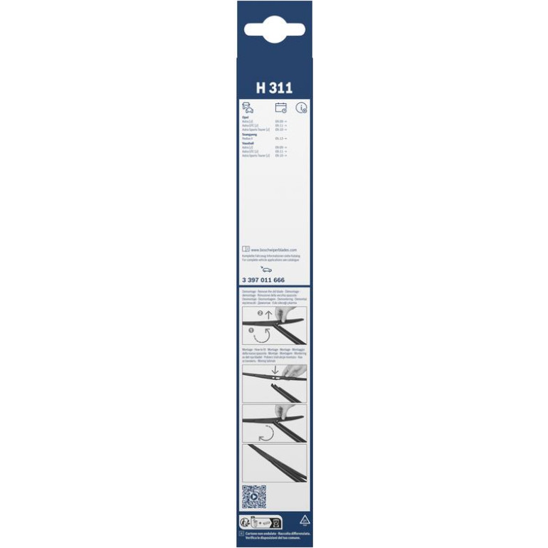 Bosch Wischerblatt H311 3397011666 Bosch Wischerblatt H311 3397011666