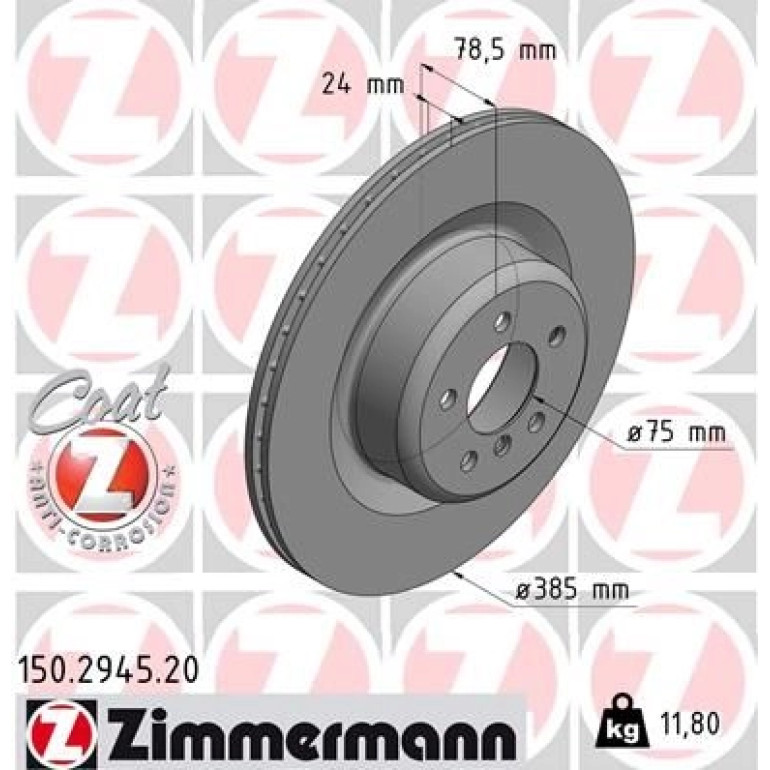 ZIMMERMANN Bremsscheibe 150.2945.20 ZIMMERMANN Bremsscheibe 150.2945.20