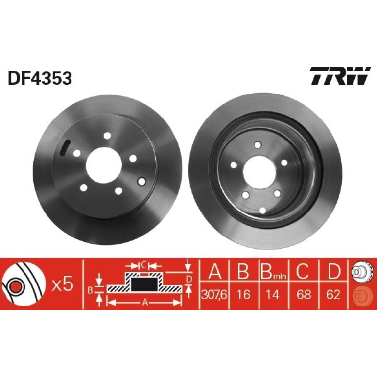 85 482 029 Bremsscheibe HA DF4353 85 482 029 Bremsscheibe HA DF4353