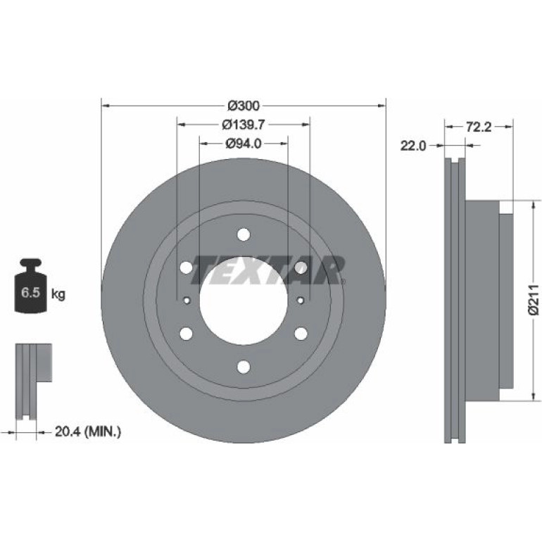 Bremsscheibe Mitsubishi T. Pajero 00-/07 92135103 Bremsscheibe Mitsubishi T. Pajero 00-/07 92135103