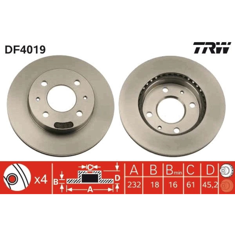 Bremsscheibe Nissan P. Almera DF4019