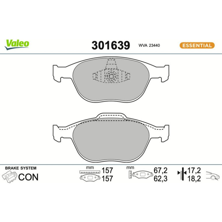 VALEO Bremsbeläge 301639