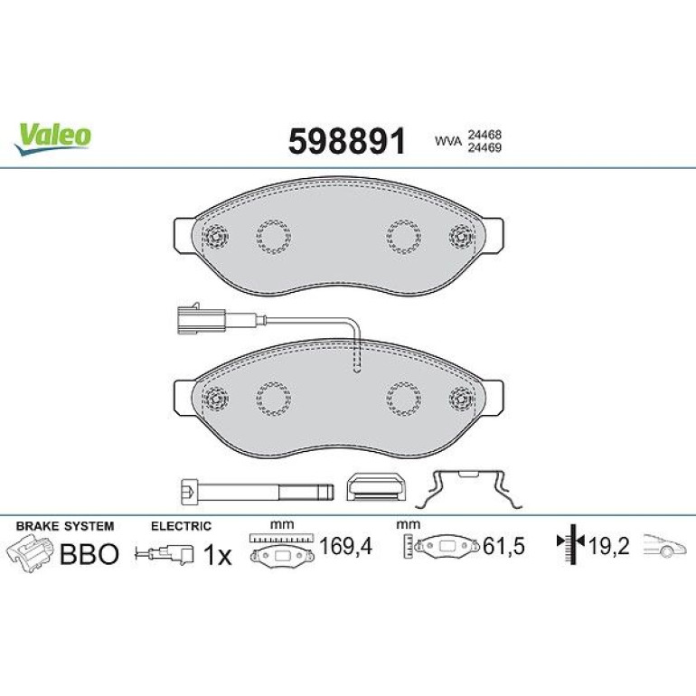 VALEO Bremsbeläge 598891 VALEO Bremsbeläge 598891