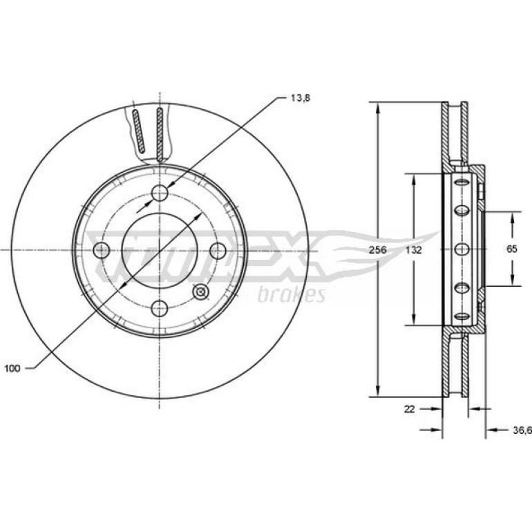 TOMEX brakes Bremsscheibe TX 72-87 TOMEX brakes Bremsscheibe TX 72-87