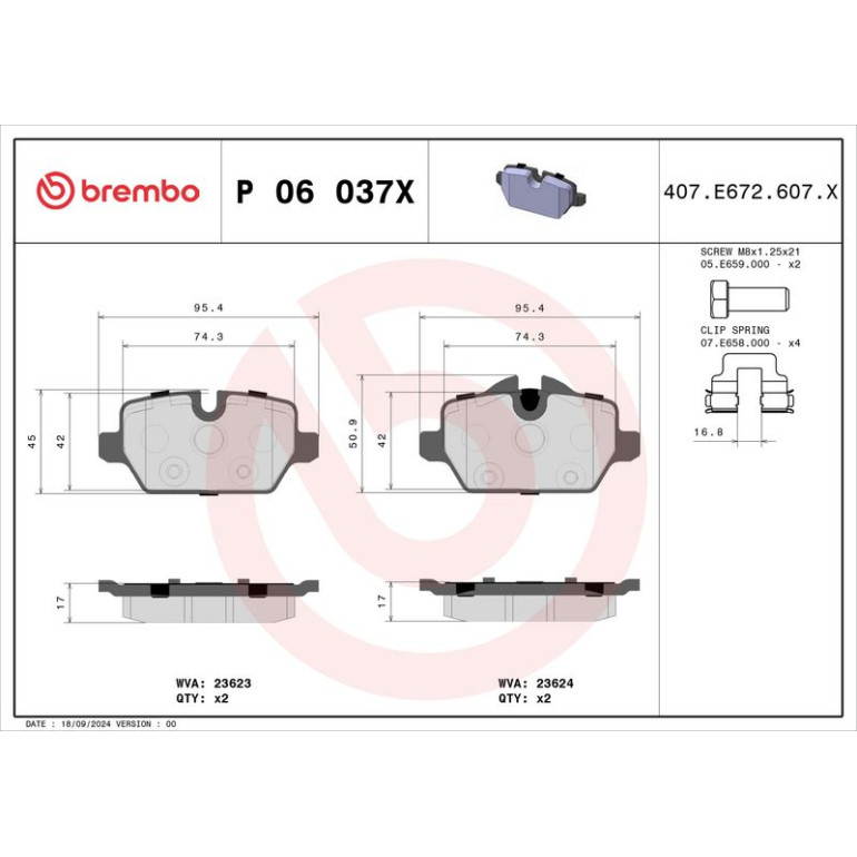 BREMBO Bremsklötze Xtra HA P 06 037X BREMBO Bremsklötze Xtra HA P 06 037X