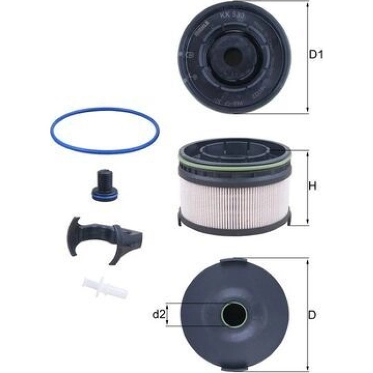 MAHLE Kraftstofffilter KX 533KIT MAHLE Kraftstofffilter KX 533KIT
