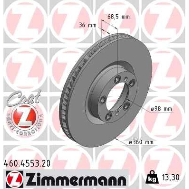ZIMMERMANN Bremsscheibe 460.4553.20 ZIMMERMANN Bremsscheibe 460.4553.20