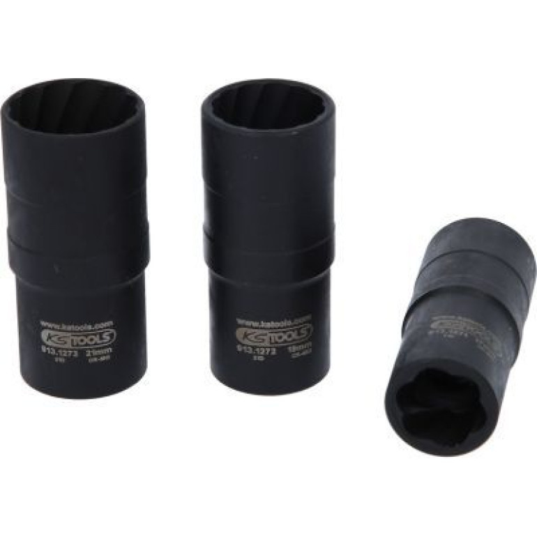 KS TOOLS Set aus 3-teiligen Power-Stecknussmuttern mit Spiralprofil, 17-21 mm 913.1270 KS TOOLS Set aus 3-teiligen Power-Stecknussmuttern mit Spiralprofil, 17-21 mm 913.1270
