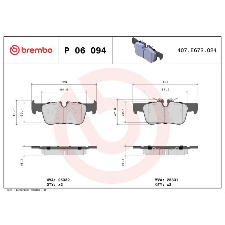 BREMBO Bremsklötze HA P 06 094 BREMBO Bremsklötze HA P 06 094