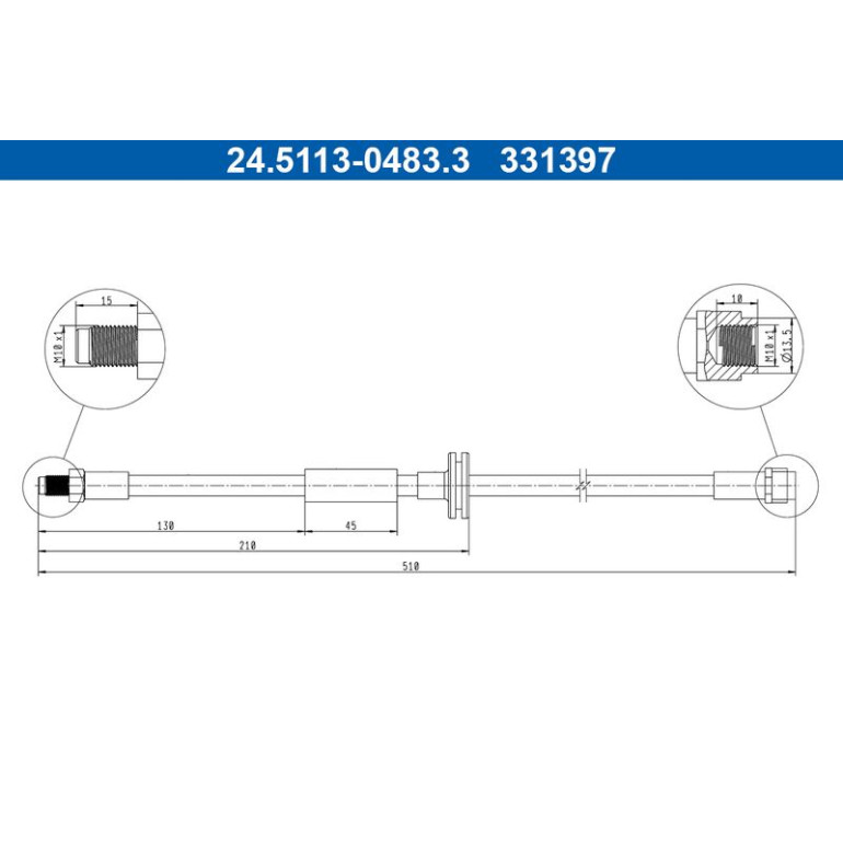 ATE Bremsschlauch 24.5113-0483.3 ATE Bremsschlauch 24.5113-0483.3