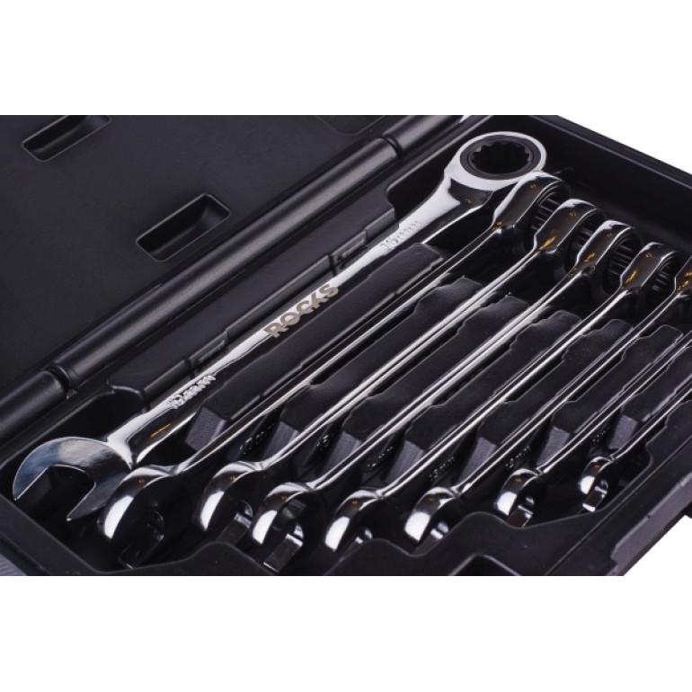 Satz Ringmaulschlüssel Mit Knarren, 8-19 mm, 8-Teilig OK-01.6000 Satz Ringmaulschlüssel Mit Knarren, 8-19 mm, 8-Teilig OK-01.6000