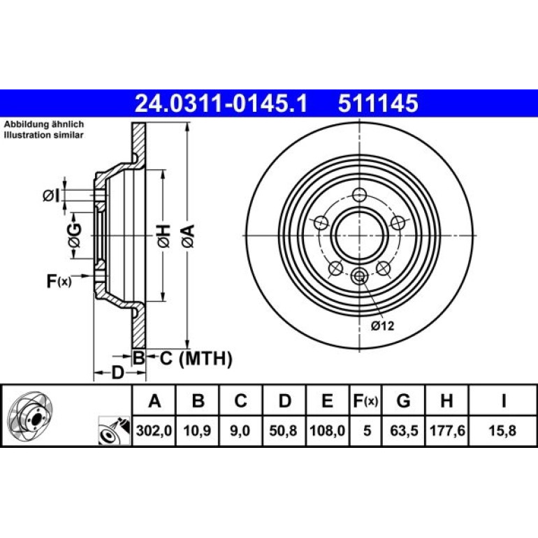 Bremsscheibe Ford T. Focus/Galaxy/Mondeo/S-Max 06-15 Power Disc 24.0311-0145.1 Bremsscheibe Ford T. Focus/Galaxy/Mondeo/S-Max 06-15 Power Disc 24.0311-0145.1