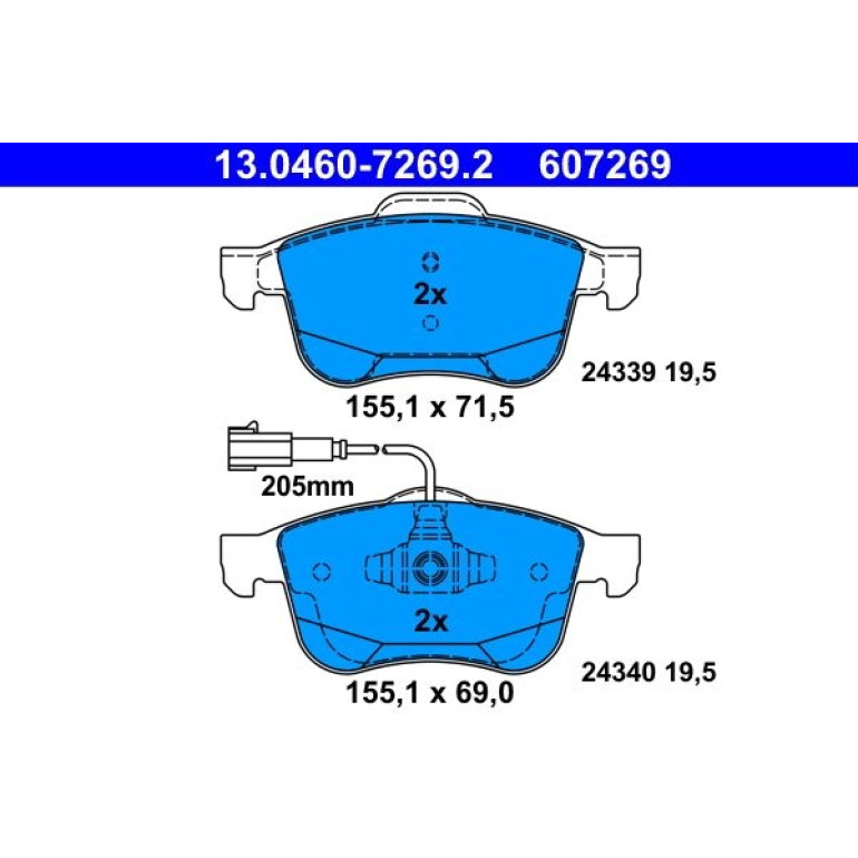 Bremsbelagsatz Alfa P. Giulietta 2.0 Jtdm 10 13.0460-7269.2 Bremsbelagsatz Alfa P. Giulietta 2.0 Jtdm 10 13.0460-7269.2
