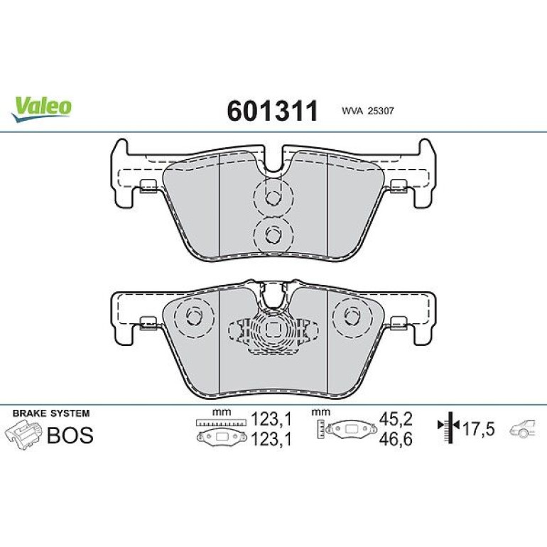 VALEO Bremsbeläge 601311 VALEO Bremsbeläge 601311