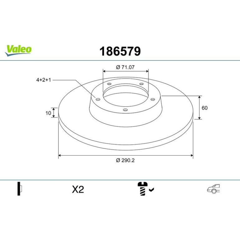 VALEO Bremsscheibe 186579 VALEO Bremsscheibe 186579