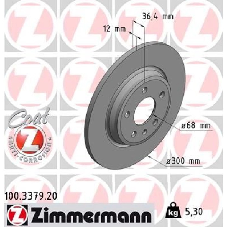 ZIMMERMANN Bremsscheibe 100.3379.20 ZIMMERMANN Bremsscheibe 100.3379.20