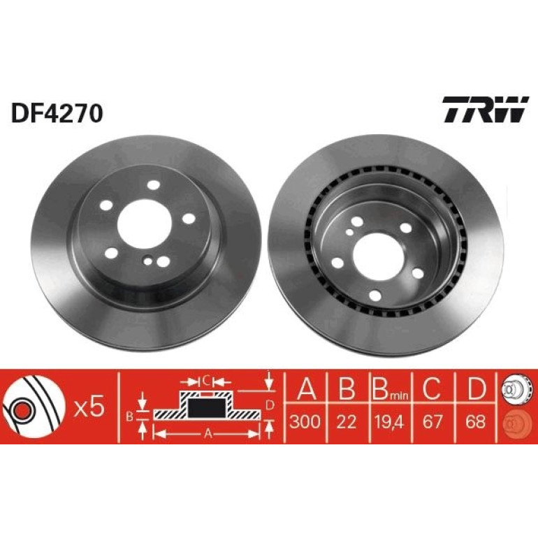 Bremsscheibe Db T. W211/W212 02 DF4270