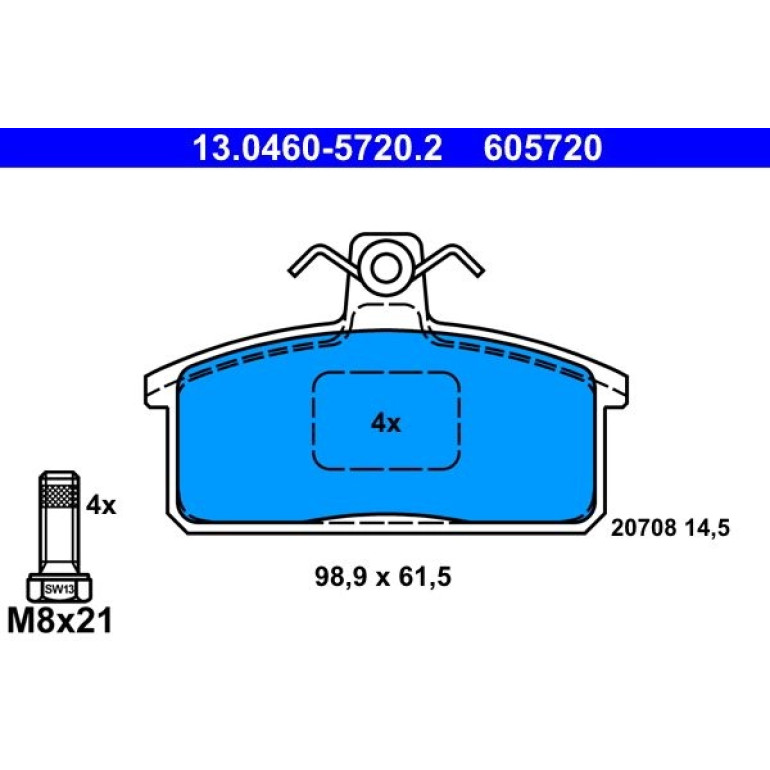 Bremsbelagsatz, Scheibenbremse 13.0460-5720.2 Bremsbelagsatz, Scheibenbremse 13.0460-5720.2