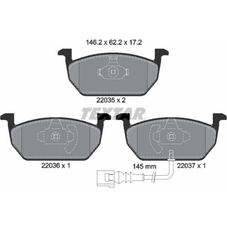 Bremsbelagsatz Vw P. Golf Vii/Leon 13-/Octavia 14 2203501 Bremsbelagsatz Vw P. Golf Vii/Leon 13-/Octavia 14 2203501