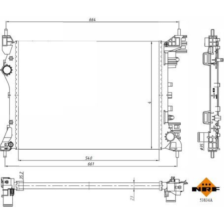 Kühler, Motorkühlung 53834A Kühler, Motorkühlung 53834A