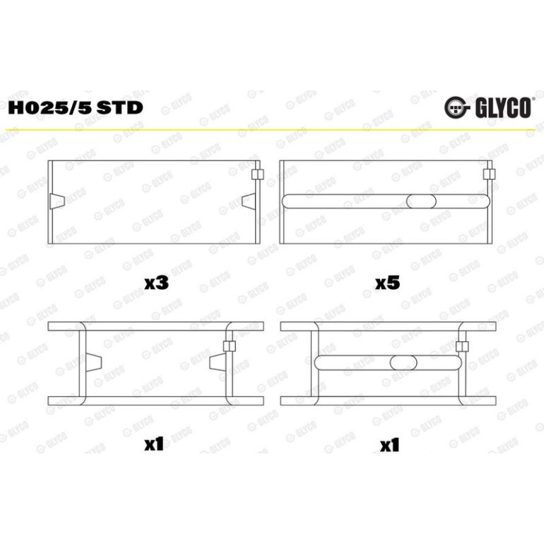 GLYCO Kurbelwellenlager H025/5 STD GLYCO Kurbelwellenlager H025/5 STD