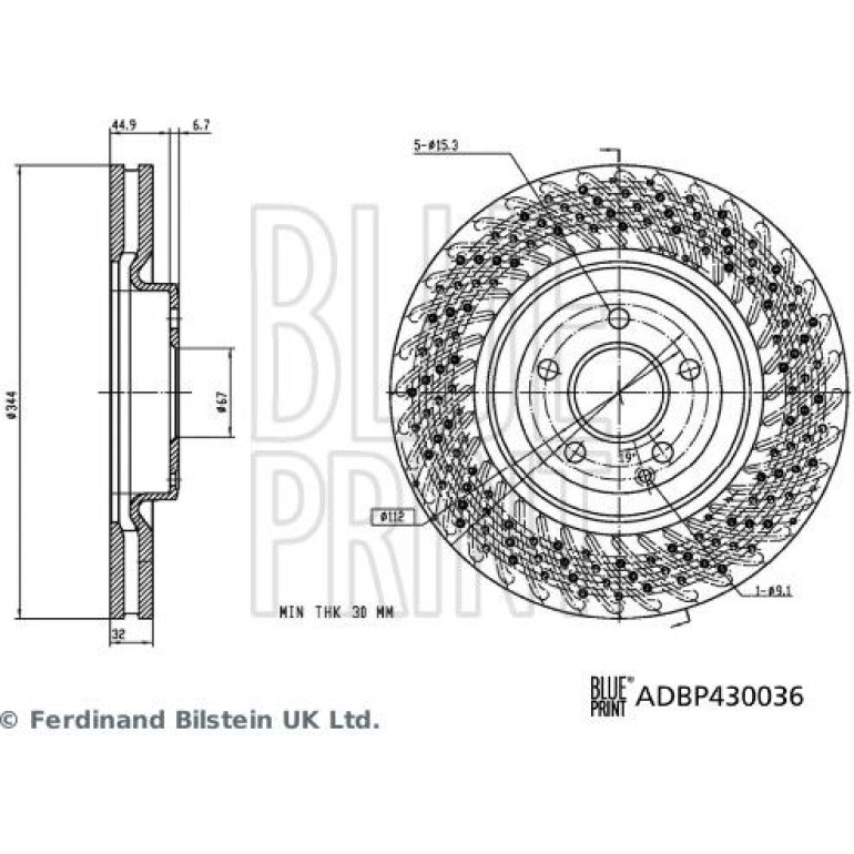 BLUE PRINT Bremsscheibe ADBP430036 BLUE PRINT Bremsscheibe ADBP430036